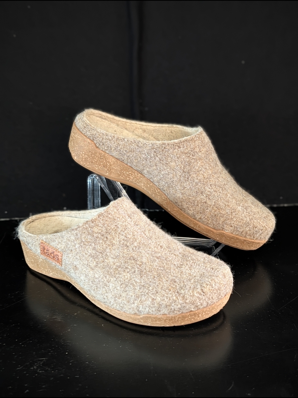 Taos Wool Felt Clogs Women’s EU 36 Slip On Mule Shoes Spain Tan Oatmeal Slippers